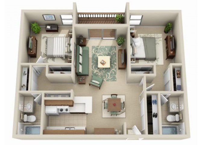 2 bedroom 2 bathroom at Claremont Villas Apartments in Tucson, AZ